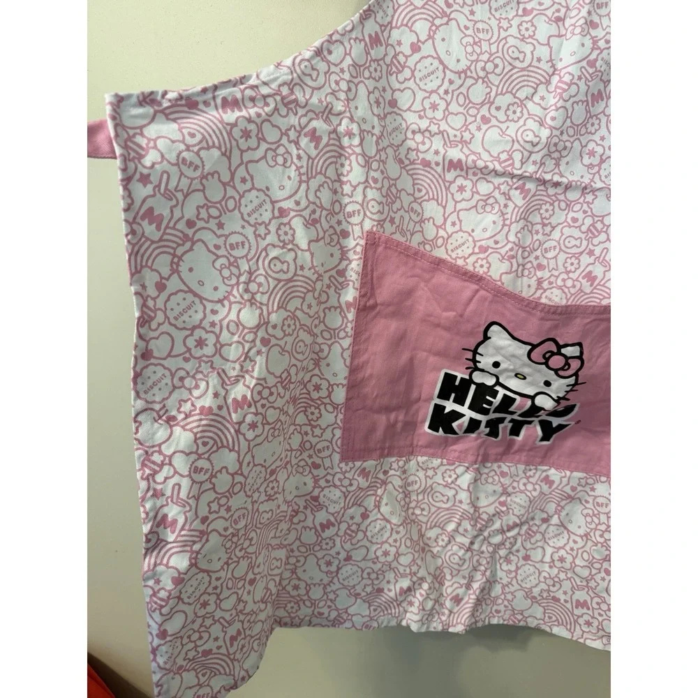 1pc Sanrio Hello Kitty Cute Canvas Apron with Pocket Back Apron ONE SIZE